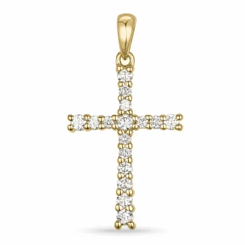 Kreuz Diamant Anhänger in 14 karat Gold 0,33 ct