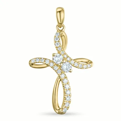 Kreuz Diamant Anhänger in 14 karat Gold 0,322 ct