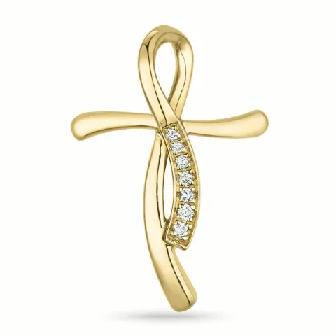 Kreuz Diamant Anhänger in 14 karat Gold 0,041 ct
