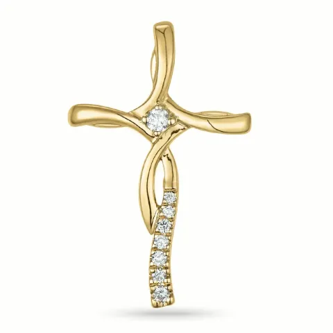 Kreuz Diamant Anhänger in 14 karat Gold 0,07 ct