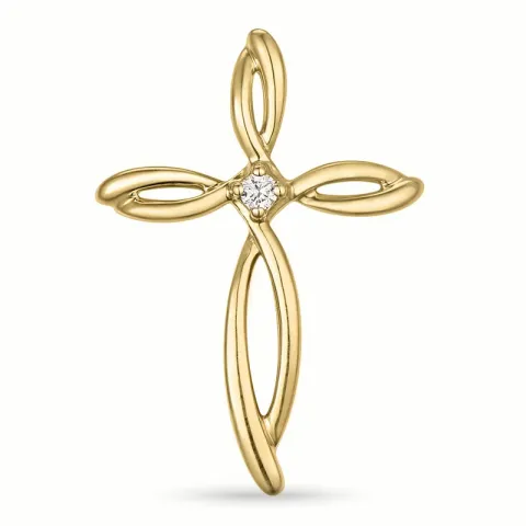 Kreuz Diamant Anhänger in 14 karat Gold 0,019 ct