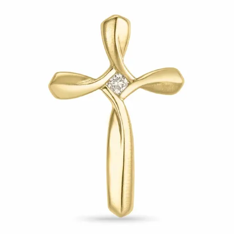 Kreuz Diamant Anhänger in 14 karat Gold 0,031 ct