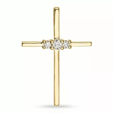Kreuz Diamant Anhänger in 14 karat Gold 0,103 ct