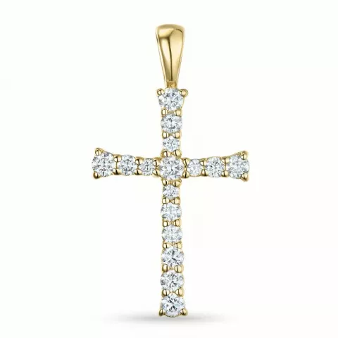 Kreuz Diamant Anhänger in 14 karat Gold 0,297 ct