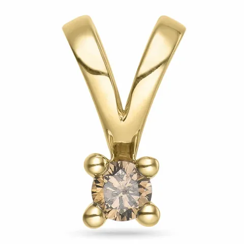 0,15 ct dunkelbraun Diamant Solitäranhänger in 14 karat Gold 0,15 ct