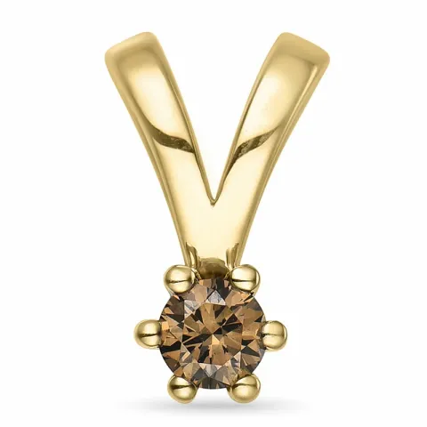 0,15 ct dunkelbraun Diamant Solitäranhänger in 14 karat Gold 0,15 ct