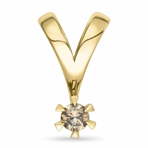 0,10 ct braunem Diamant Solitäranhänger in 14 karat Gold 0,10 ct