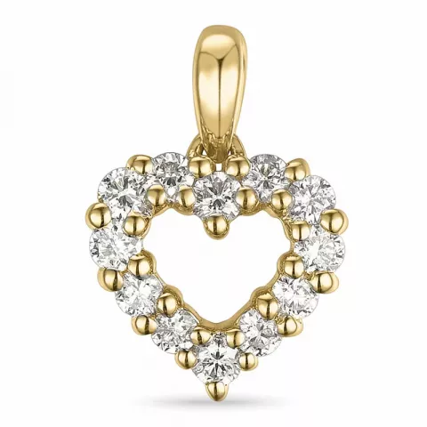 Herz Diamant Anhänger in 14 karat Gold 0,264 ct