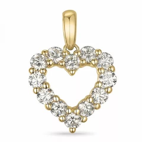 Herz Diamant Anhänger in 14 karat Gold 0,96 ct