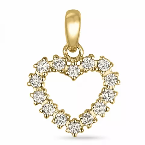 Herz Diamant Anhänger in 14 karat Gold 0,19 ct