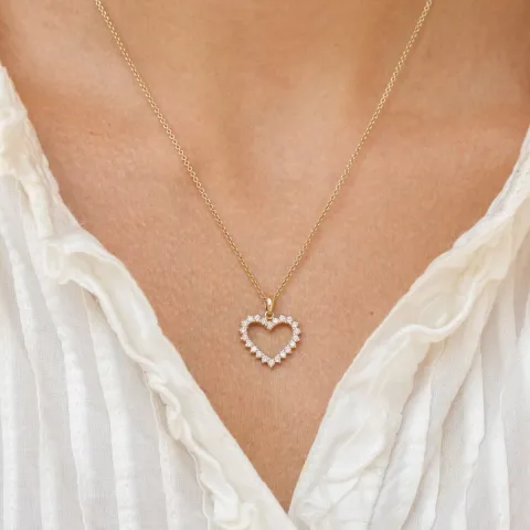 Herz Diamant Anhänger in 14 karat Gold 0,33 ct