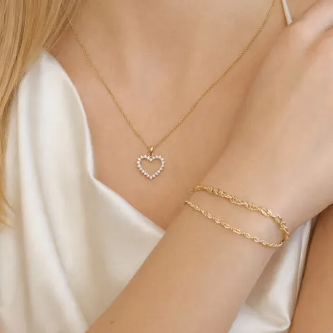 Herz Diamant Anhänger in 14 karat Gold 0,33 ct