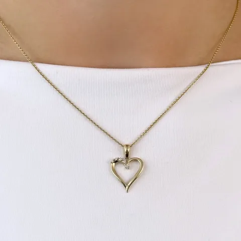 Herz Diamant Anhänger in 14 karat Gold 0,054 ct