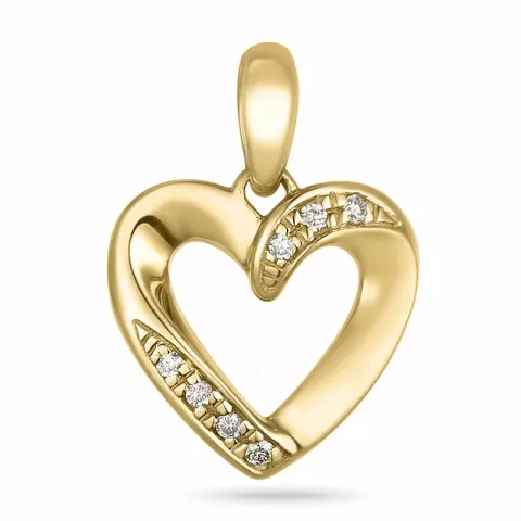 Herz Diamant Anhänger in 14 karat Gold 0,054 ct