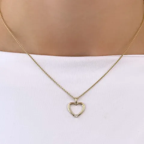 Herz Diamant Anhänger in 14 karat Gold 0,019 ct