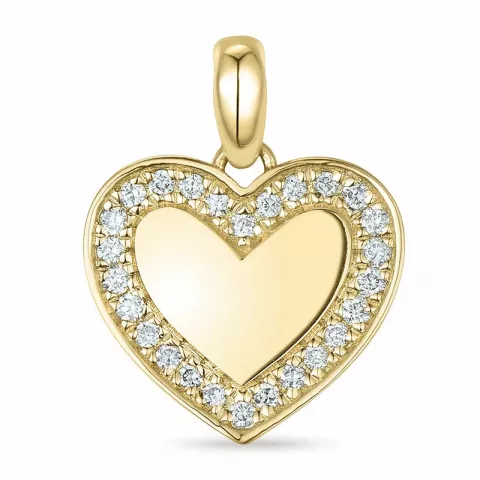 Herz Diamant Anhänger in 14 karat Gold  0,113 ct