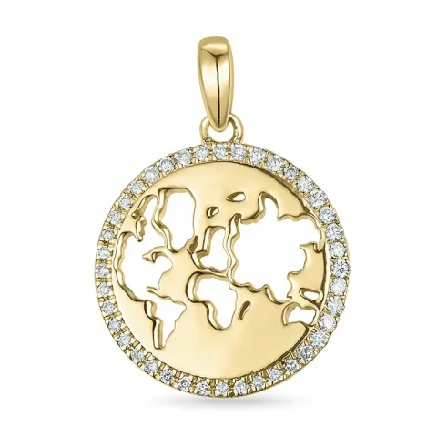 world Diamant Anhänger in 14 karat Gold 0,088 ct