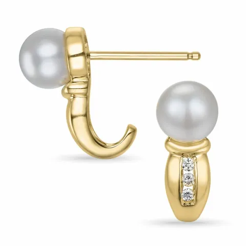 Perle Kreole in 14 Karat Gold mit Diamant