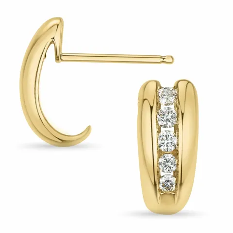 Diamant Kreole in 14 Karat Gold mit Diamant