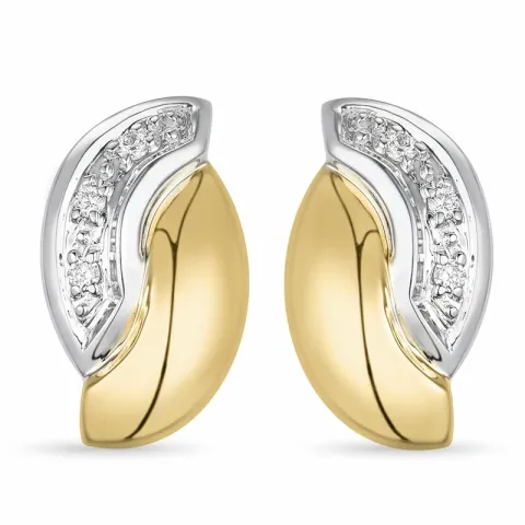 Diamant Ohrringe in 14 Karat Gold und Weißgold mit Diamant 