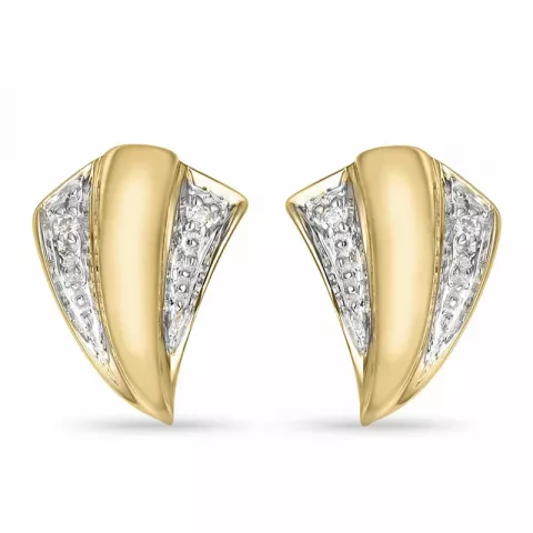 Brillantohrringen in 14 Karat Gold und Weißgold mit Diamant 