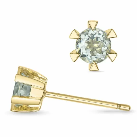 2 x 0,25 ct grünen Amethyst Solitärohrstecker in 14 Karat Gold mit Amethyst