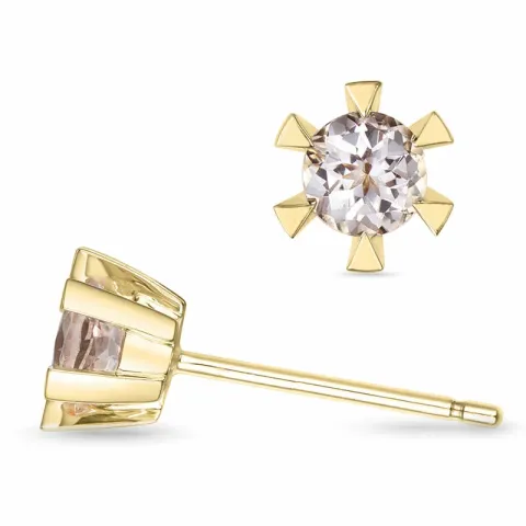 2 x 0,22 ct morganit Solitärohrstecker in 14 Karat Gold mit morganit