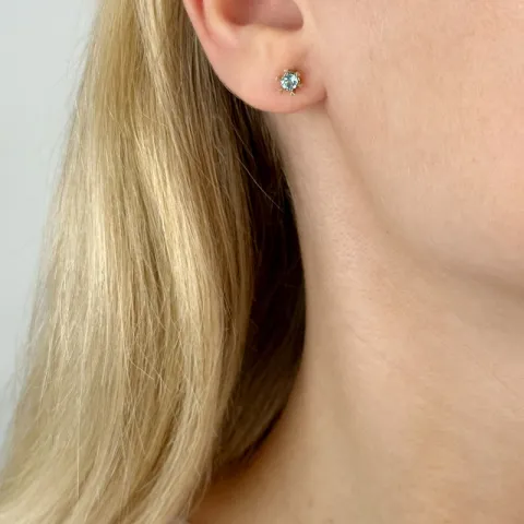 2 x 0,22 ct Topas Solitärohrstecker in 14 Karat Gold mit Topas