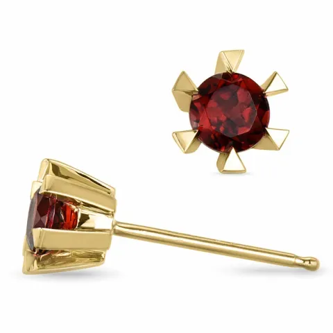 2 x 0,28 ct Granat Solitärohrstecker in 14 Karat Gold mit Granat