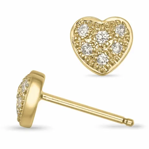 Herz Brillantohrringen in 14 Karat Gold mit Diamant