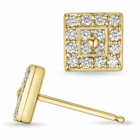 viereckigem Diamant Ohrstecker in 14 Karat Gold mit Diamant
