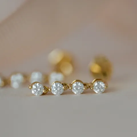Diamant Ohrstecker in 14 Karat Gold mit Diamant