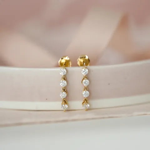 Diamant Ohrstecker in 14 Karat Gold mit Diamant