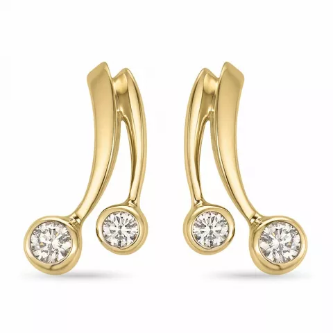 Schlüssel Diamant Ohrringe in 14 Karat Gold mit Diamant 