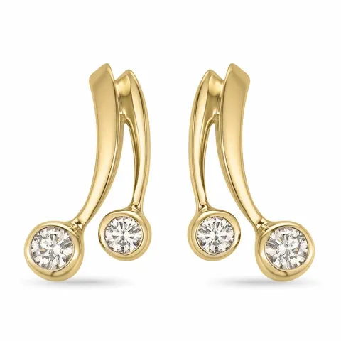 Schlüssel Diamant Ohrringe in 14 Karat Gold mit Diamant