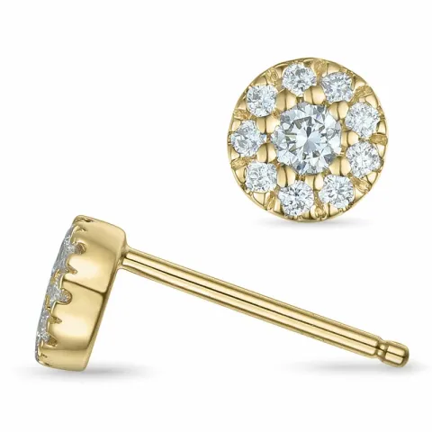 runden Diamant Ohrstecker in 14 Karat Gold mit Diamant 