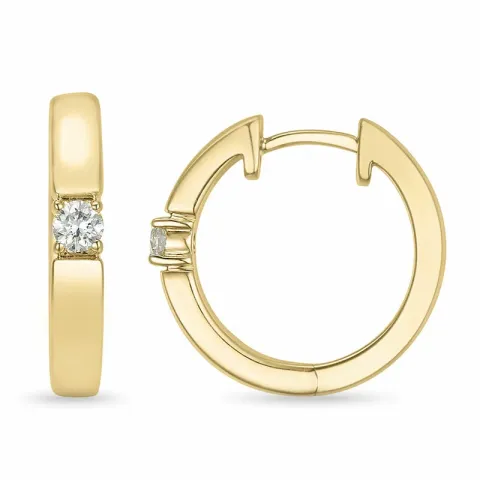17 mm Diamant Kreole in 14 Karat Gold mit Diamant