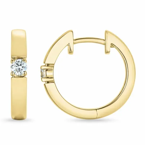 17 mm Diamant Kreole in 14 Karat Gold mit Diamant