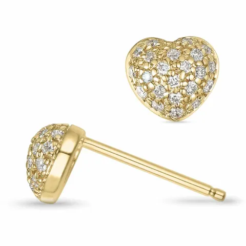 Herz Diamant Ohrstecker in 14 Karat Gold mit Diamant
