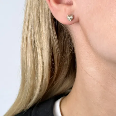 Herz Diamant Ohrstecker in 14 Karat Gold mit Diamant