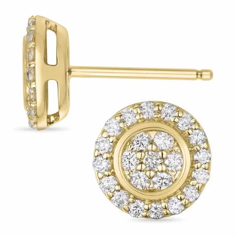 runden Brillant Ohrstecker in 14 Karat Gold mit Diamant