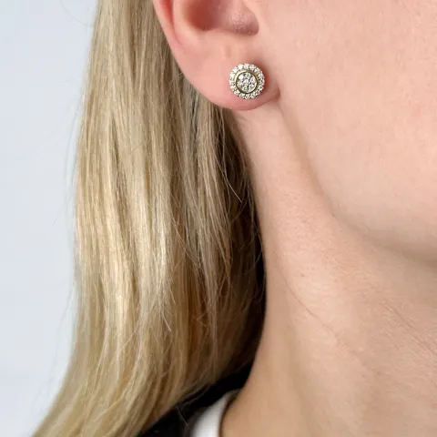 runden Brillant Ohrstecker in 14 Karat Gold mit Diamant