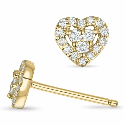 Herz Diamant Ohrstecker in 14 Karat Gold mit Diamant