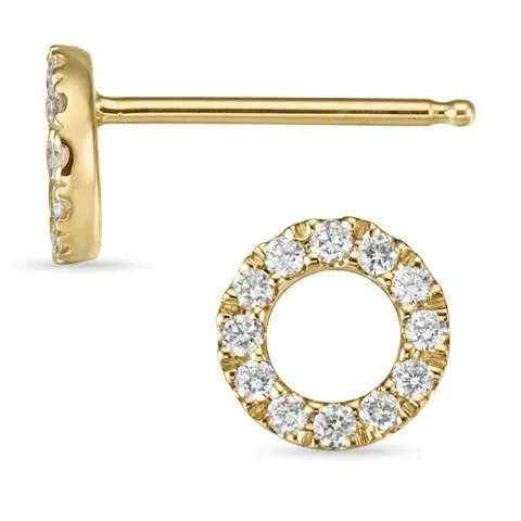 runden Brillant Ohrstecker in 14 Karat Gold mit Diamant