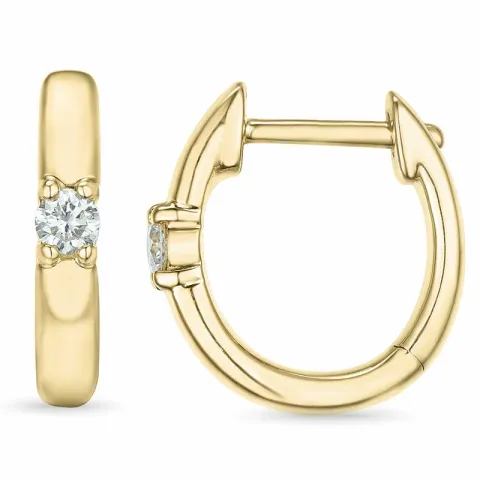 12 mm Diamant Kreole in 14 Karat Gold mit Diamant