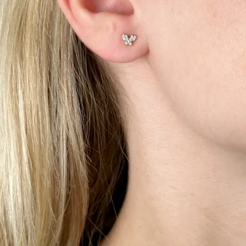 Schmetterlinge Diamant Ohrstecker in 14 Karat Gold mit Diamant