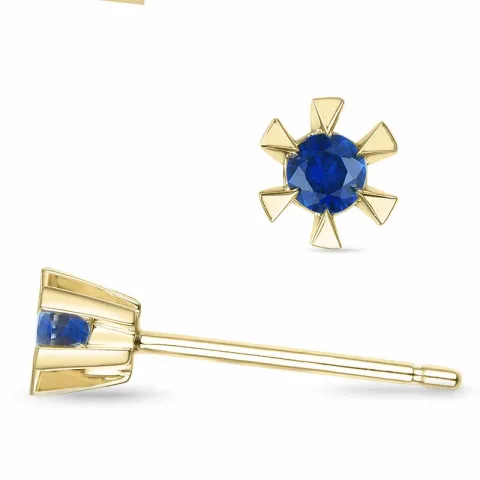 2 x 0,07 ct Saphir Solitärohrstecker in 14 Karat Gold mit Saphir