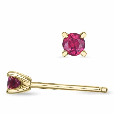 2 x 0,13 ct Rubin Solitärohrstecker in 14 Karat Gold mit Rubin