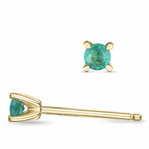2 x 0,12 ct Smaragd Solitärohrstecker in 14 Karat Gold mit Smaragd
