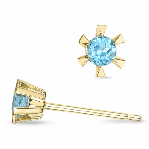 2 x 0,14 ct Topas Solitärohrstecker in 14 Karat Gold mit Topas